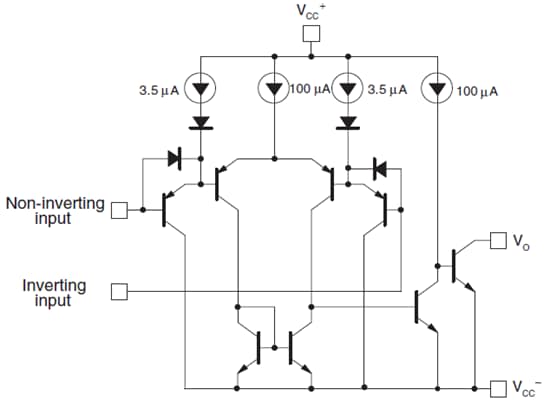 Schematic - STMicroelectronics LM139, LM239 & LM339 Quad Voltage Comparators